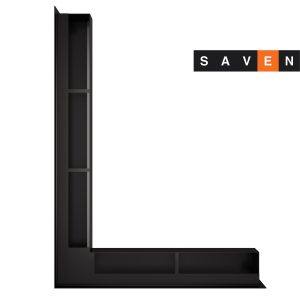 Вентиляційна решітка для каміна кутова ліва SAVEN Loft Angle 90х600х800 чорна