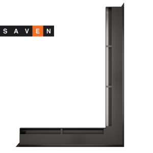 Вентиляційна решітка для каміна кутова права SAVEN Loft Angle 60х800х600 графітова