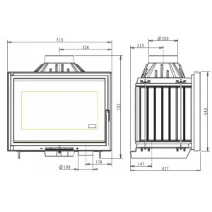 КАМІННА ТОПКА INVICTA 700 AIR CONTROL (ГЕРМЕТИЧНА КАМЕРА)