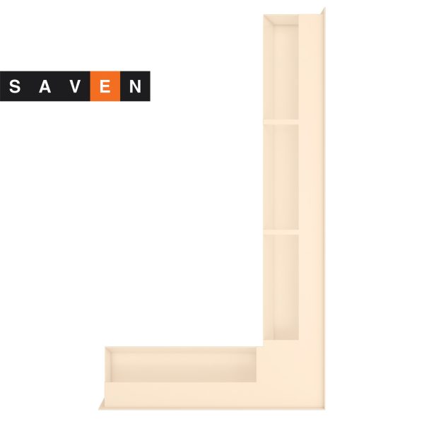 Вентиляційна решітка для каміна кутова права SAVEN Loft Angle 95х800х450 кремова