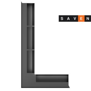 Вентиляційна решітка для каміна кутова ліва SAVEN Loft Angle 95х450х800 чорна