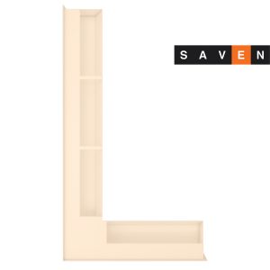 Вентиляційна решітка для каміна кутова ліва SAVEN Loft Angle 95х450х800 кремова