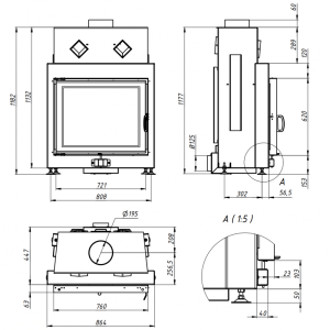 ПОВІТРЯНА КАМІННА ТОПКА GAVRYLIV&SONS 76X62