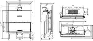 Камінна топка HITZE ARDENTE 105х43.G 19 кВт, з гільйотиною