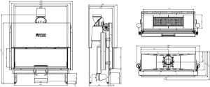 Камінна топка HITZE ARDENTE 120х43.G 22 кВт, з гільйотиною