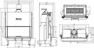 Камінна топка HITZE ARDENTE 90х41.G 17 кВт, з гільйотиною