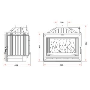 КАМІННА ТОПКА ТОПКА INVICTA 700 OPTION З ШИБЕРОМ