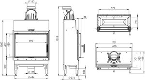 Камінна топка HITZE HST59x43.S 7,6 кВт