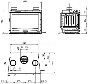 Камінна топка La Nordica INSERTO 70 H49 4.0 – VENTILATO