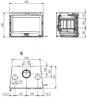 Камінна топка La Nordica  INSERTO 70 4.0 – VENTILATO