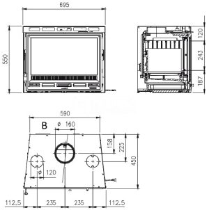 Камінна топка La Nordica INSERTO 70 L 4.0 – VENTILATO