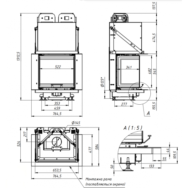 ПОВІТРЯНА КАМІННА ТОПКА GAVRYLIV&SONS 30Х50Х30Х52