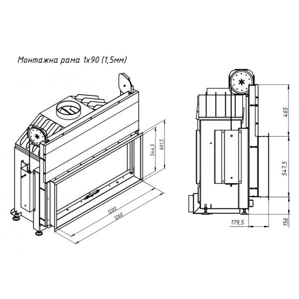 ПОВІТРЯНА КАМІННА ТОПКА GAVRYLIV&SONS 120X52 ГІЛЬЙОТИНА