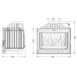 КАМІННА ТОПКА INVICTA 700 OPTION З ШИБЕРОМ