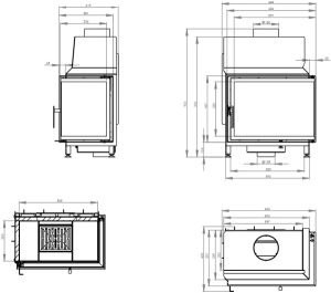 Камінна топка HITZE STMA 59х43.R 9 кВт, права