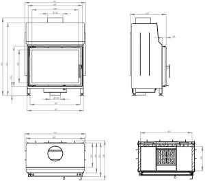 Камінна топка HITZE STMA 59×43.S 11 кВт