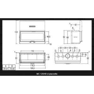 КАМІННА ТОПКА PIAZZETTA MC120/48SL