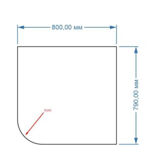 Скло під піч квадратне з заокругленим кутом