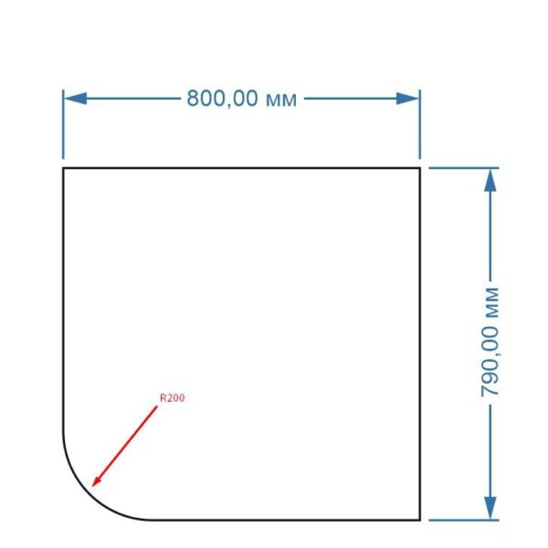 Скло під піч квадратне з заокругленим кутом