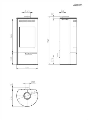 Піч-камін Thorma ANDORRA grey