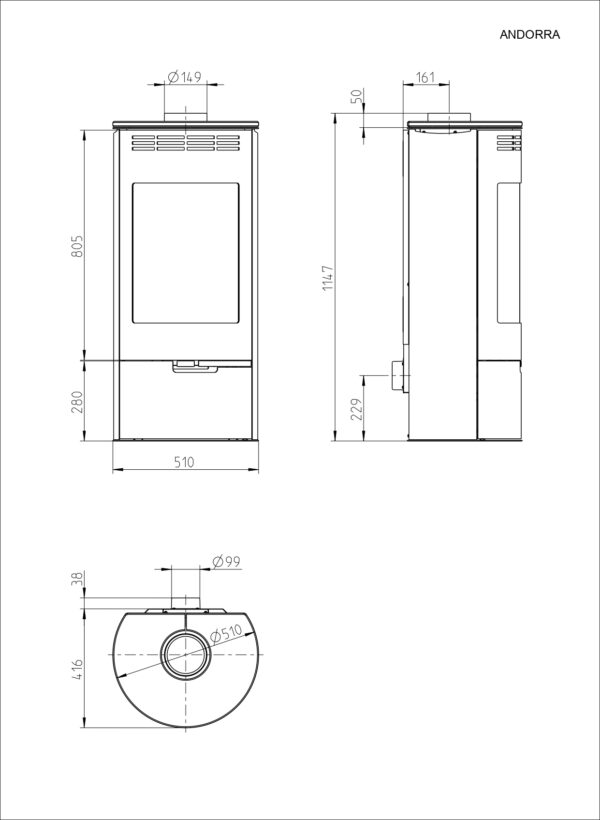 Піч-камін Thorma ANDORRA grey