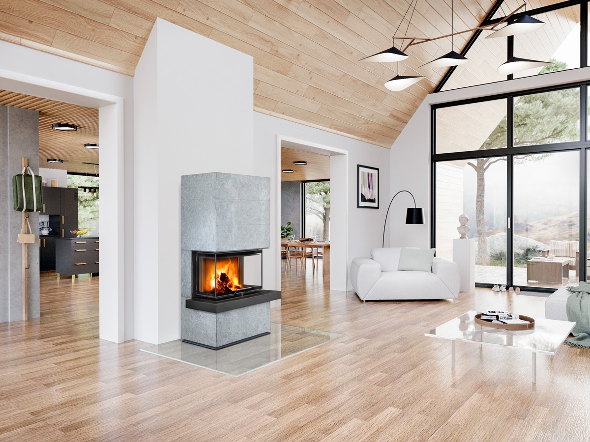 ROMOTOP – CARA C 02 – дизайнерський камін в облицюванні з каменю