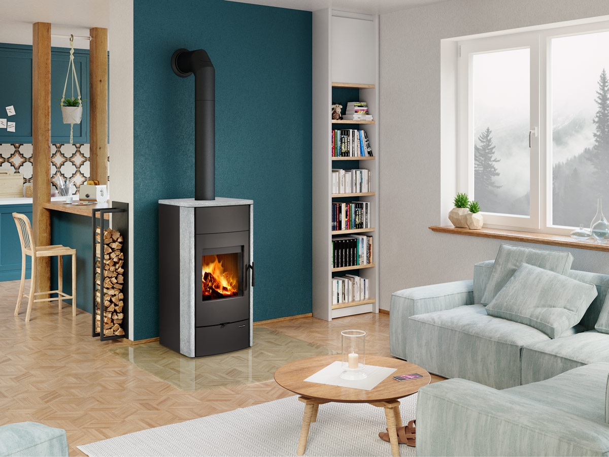 ROMOTOP – ESPERA 02 камінь – піч з теплообмінником, подвійне скло