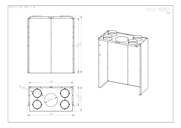 ROMOTOP – H2LE KON01 – конвекційний кожух для камінних топок HEAT 3g L 66.50.04