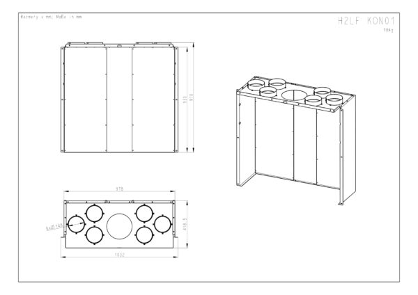 ROMOTOP – H2LF KON01- конвекційний кожух для камінних топок HEAT 3g L 88.50.04