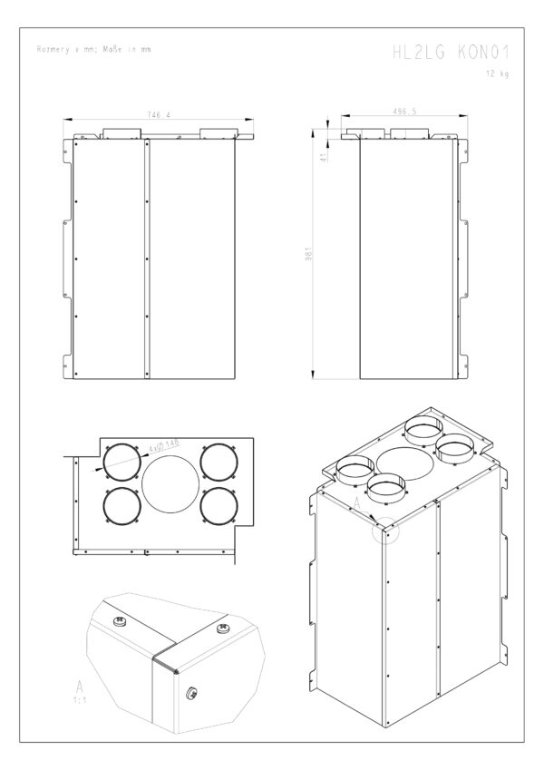 ROMOTOP – HL2LG KON01 – конвекційний кожух для камінних топок HEAT L 3g L 65.51.40.21