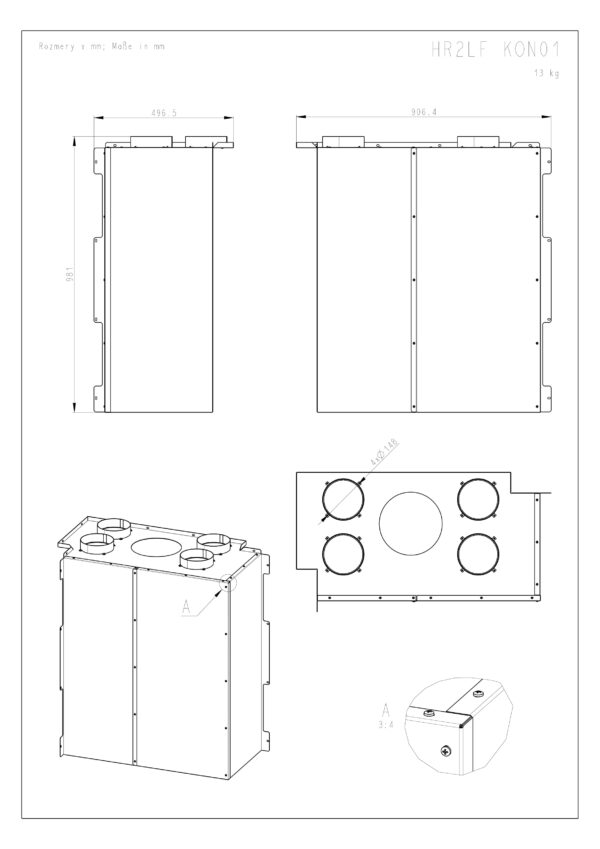 ROMOTOP – HR2LF KON01 – конвекційний кожух для камінних топок HEAT R 3g L 81.51.40.21