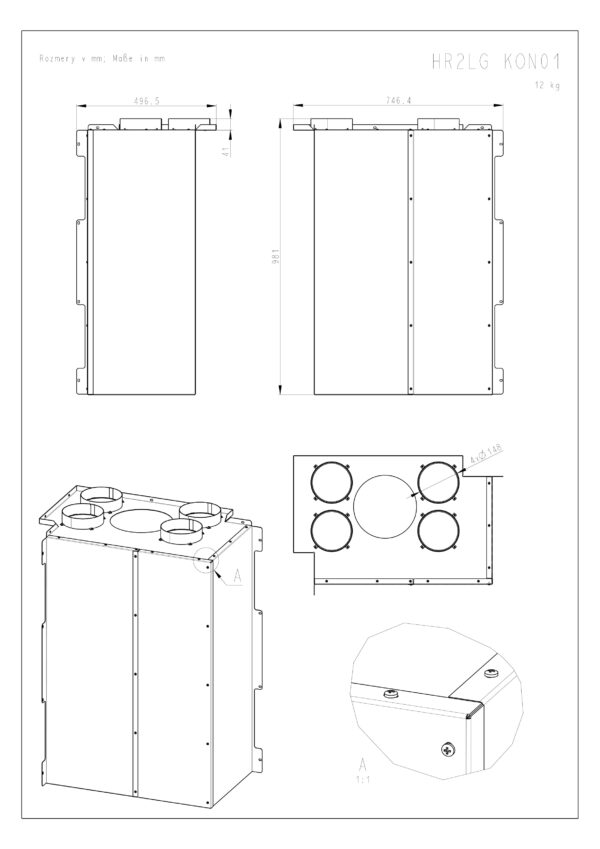 ROMOTOP – HR2LG KON01 – конвекційний кожух для камінних топок HEAT R 3g L 65.51.40.21