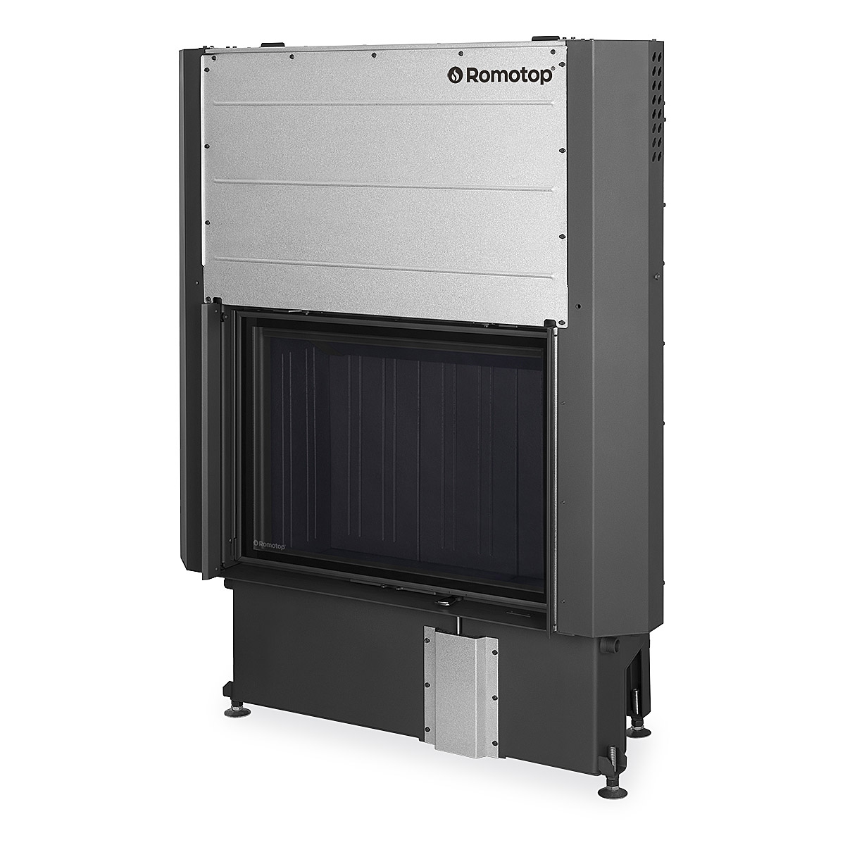 ROMOTOP – IMPRESSION 2g L 80.60.01 – камінна топка з подвійним склом, темний (чорний) шамот