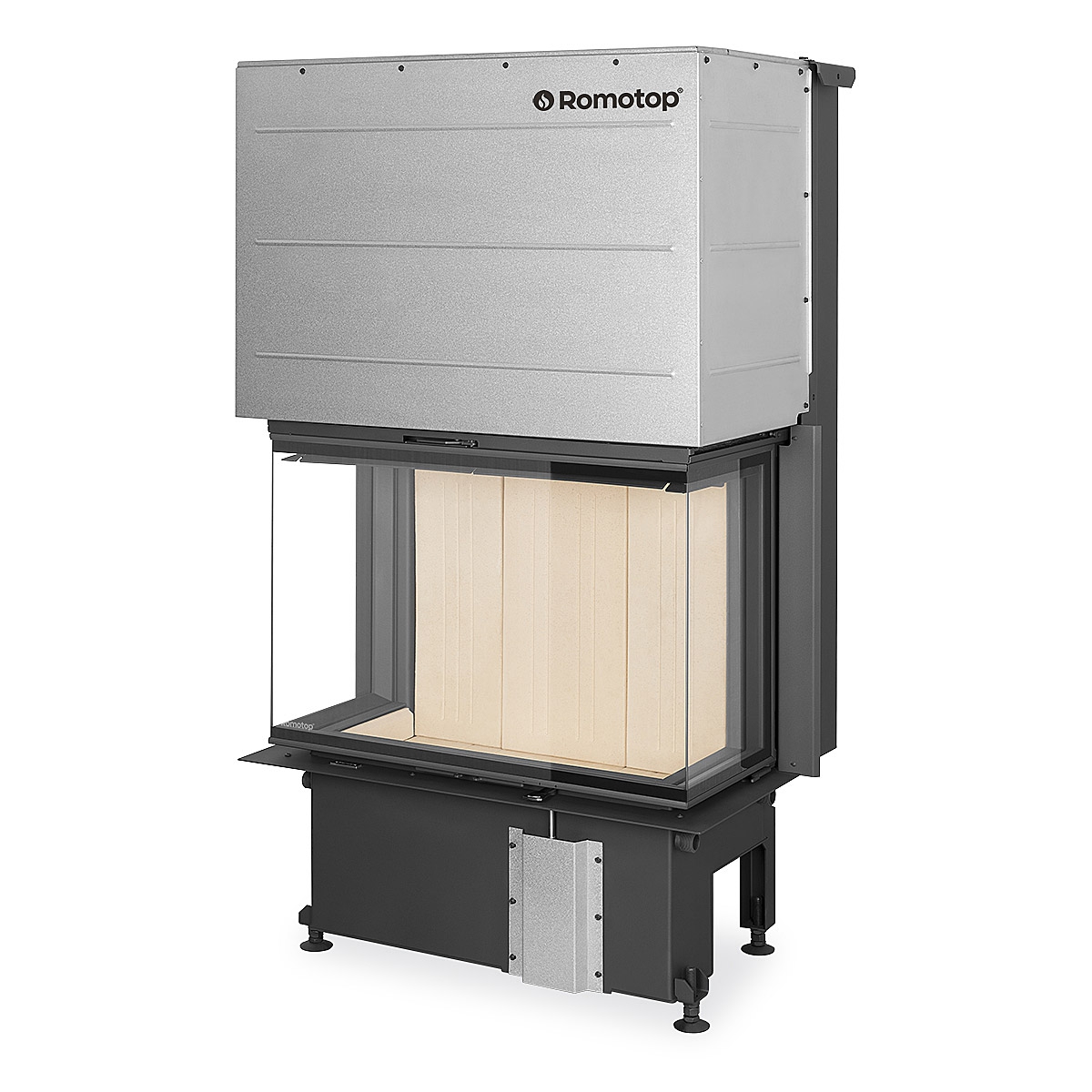 ROMOTOP – IMPRESSION C 2g L 80.61.34.21 – тристороння камінна топка, світлий шамот