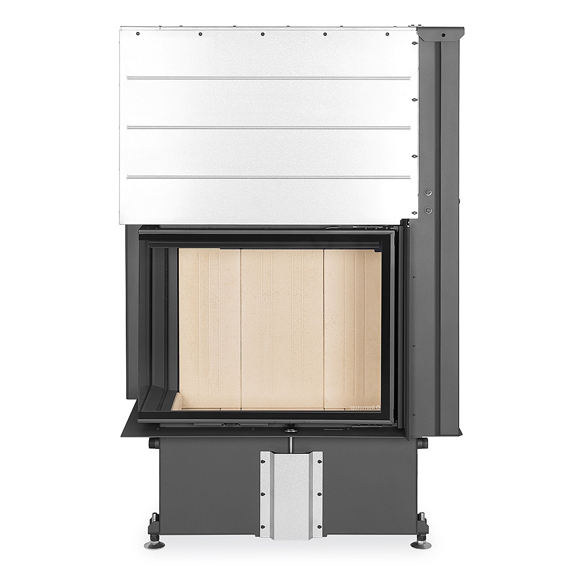 ROMOTOP – IMPRESSION L 2g L 71.60.34.21 – кутова камінна топка з гільйотиною, світлий шамот