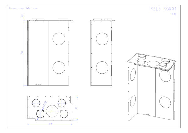 ROMOTOP – IR2LG KON01 – конвекційний кожух для кутових камінних топок IMPRESSION R/L 2g L 71.60.34.21