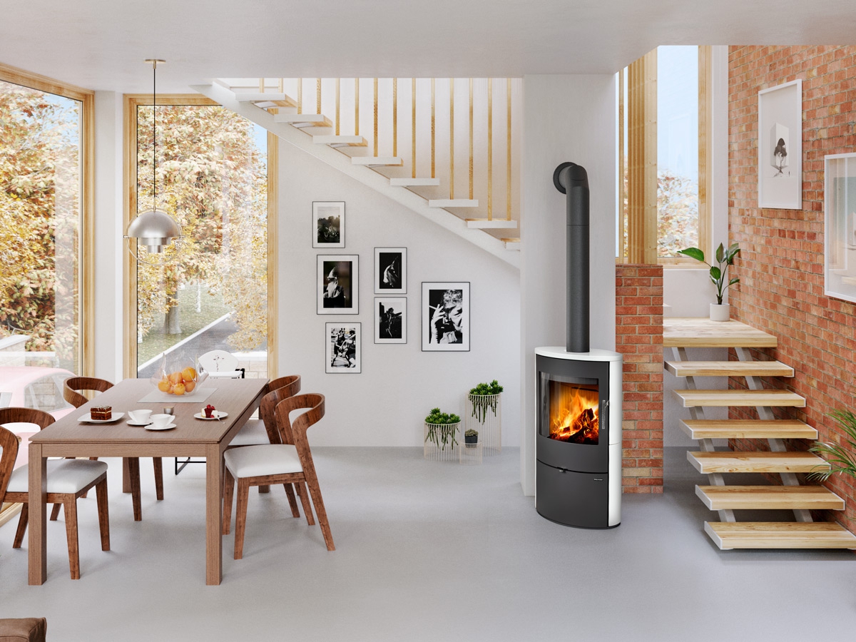 ROMOTOP – SONE 05 гладка кераміка – камінна піч