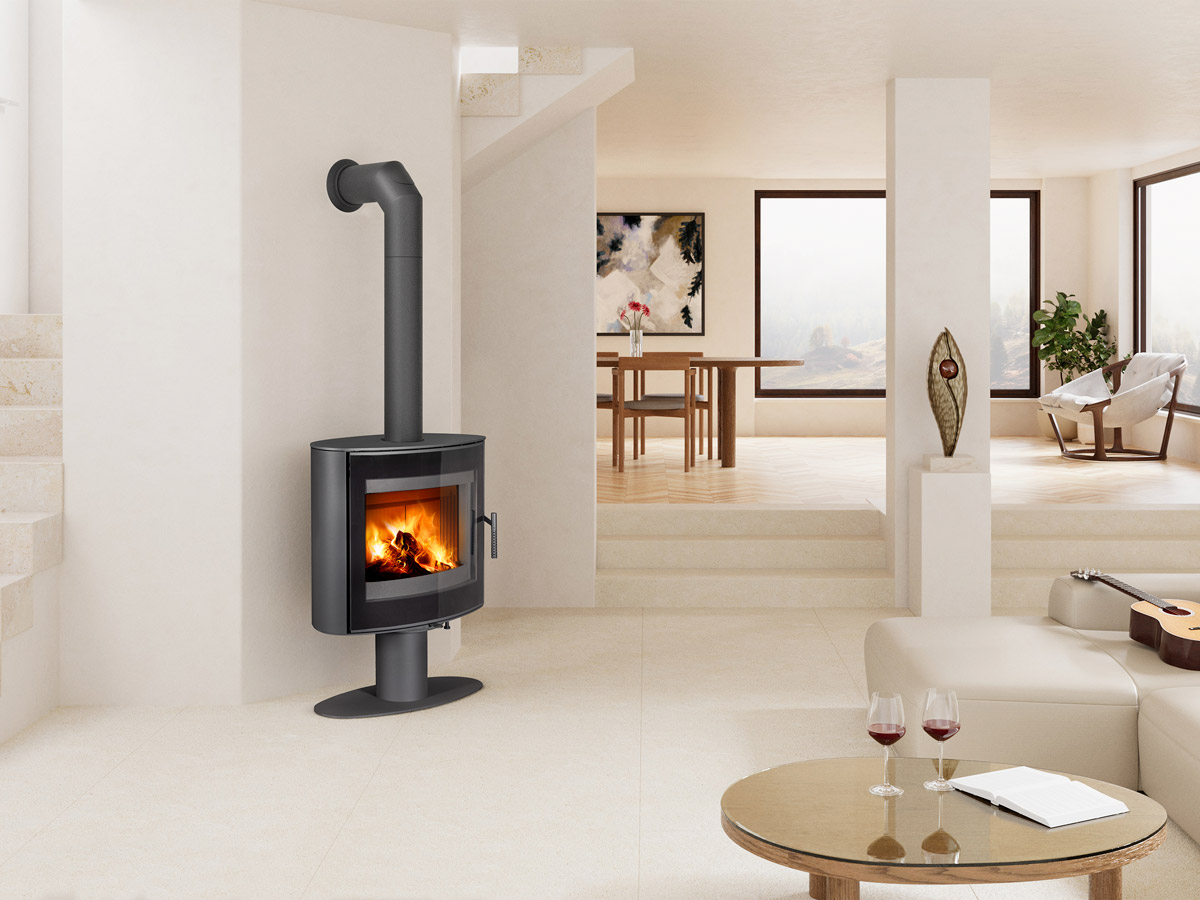 ROMOTOP – STROMBOLI G T 30 – сталева поворотна камінна піч на ніжці