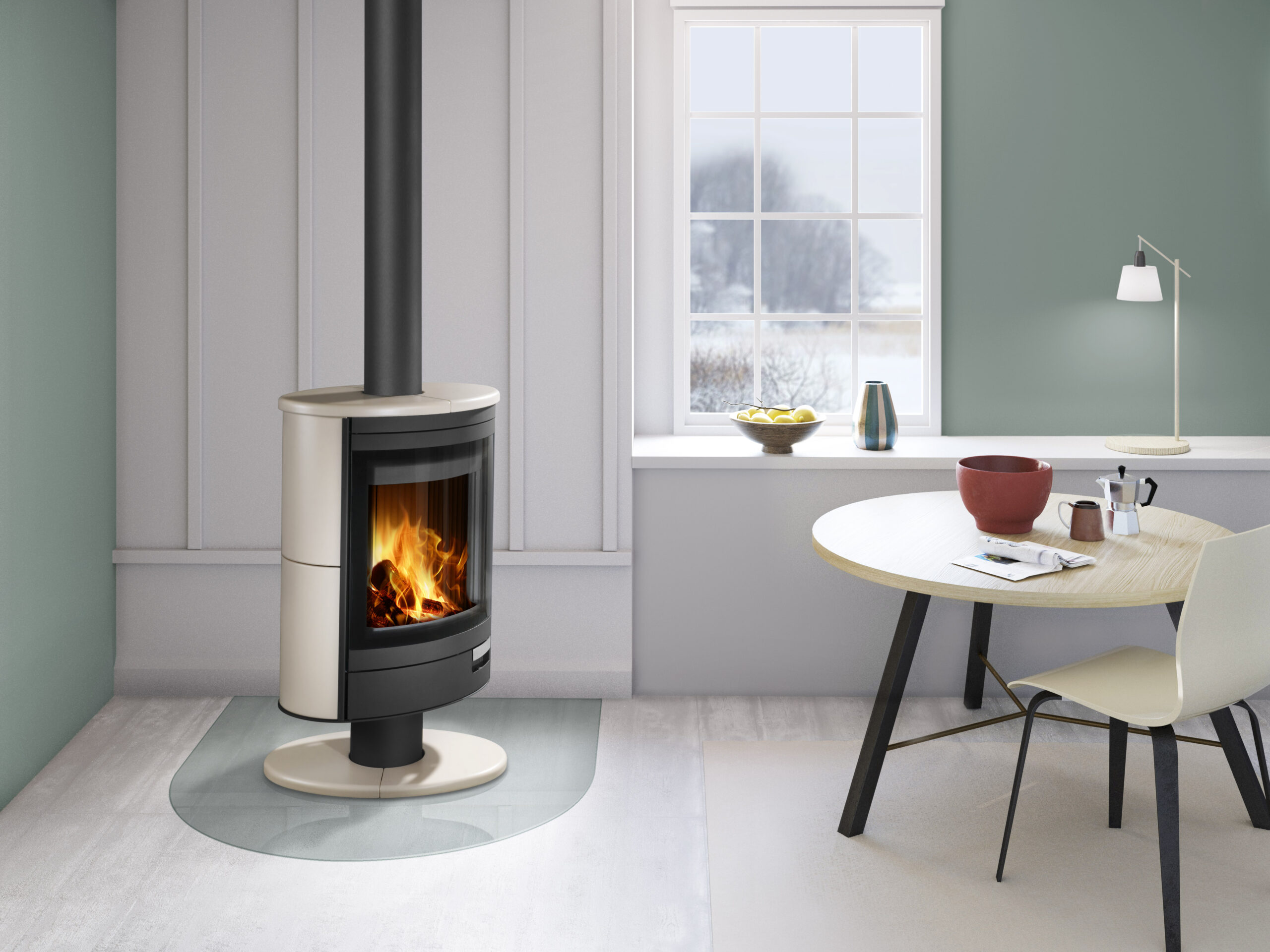 ROMOTOP – STROMBOLI N 02 кераміка – поворотна камінна піч на ніжці