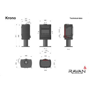 Чавунна пічка Ravan Krono