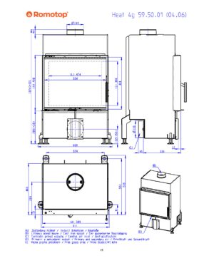 HEAT 4g 59.50.06 – сталева камінна топка пряма (темна камера)