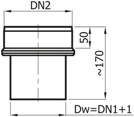 Редукція Darco RD Ø 220/200 чорна сталь 2 мм