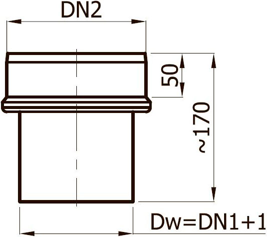 Редукція Darco RD Ø 200/250 чорна сталь 2 мм