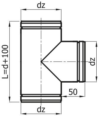 Трійник 90° Darco TRS, Ø 120 мм