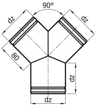 Трійник 90° Darco YS, Ø 150 мм