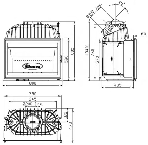 Камінна топка Dovre 2180 CBS, 15 кВт