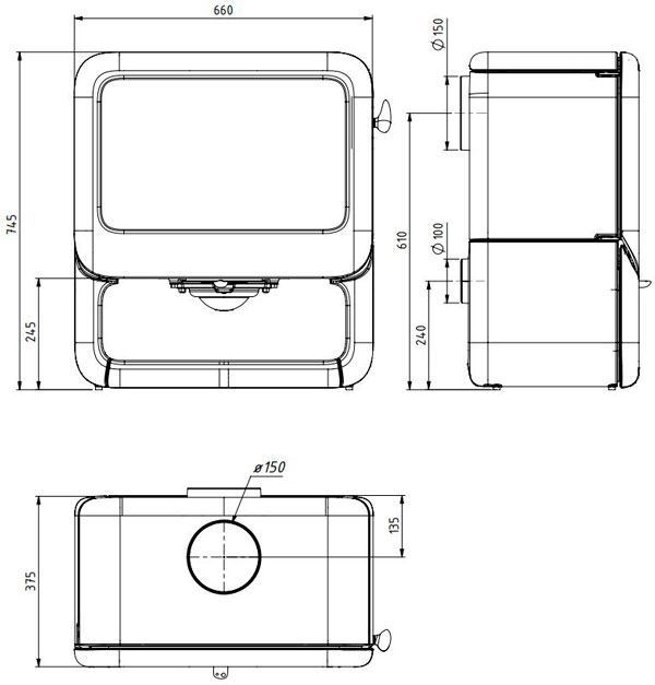 Піч Dovre ROCK 350 WB, 7 кВт