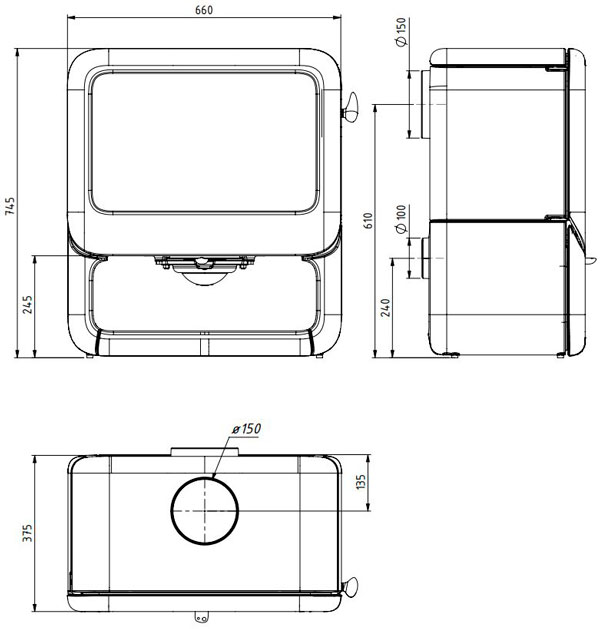 Піч Dovre ROCK 500 WB, 9 кВт