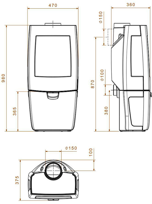 Піч Dovre SENSE 203, 7 кВт, трьохстороння