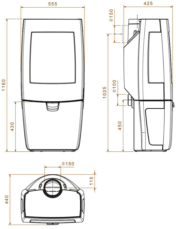 Піч Dovre SENSE 403, 9 кВт, трьохстороння